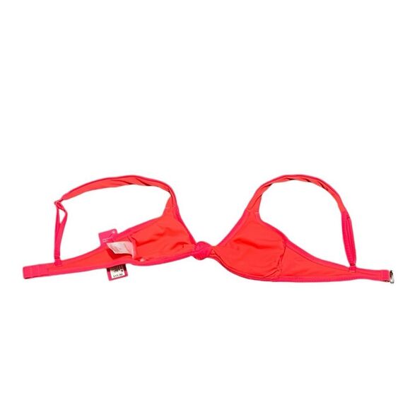 Xhilaration Junior’s Coral Red Front Knot Ribbed Bikini Swim Top, S (0-2), NWT - Picture 3 of 7